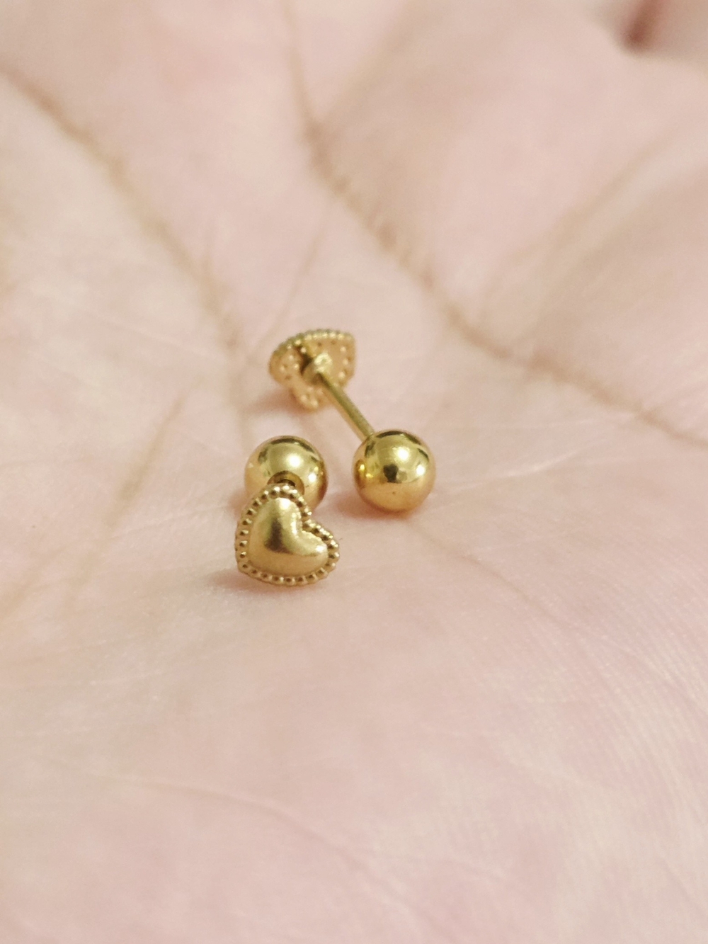 18 Gold Plated Heart Baby Eerring